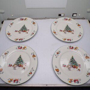Vintage China Pearl - Magical Christmas Set - 4 x Salad Plates